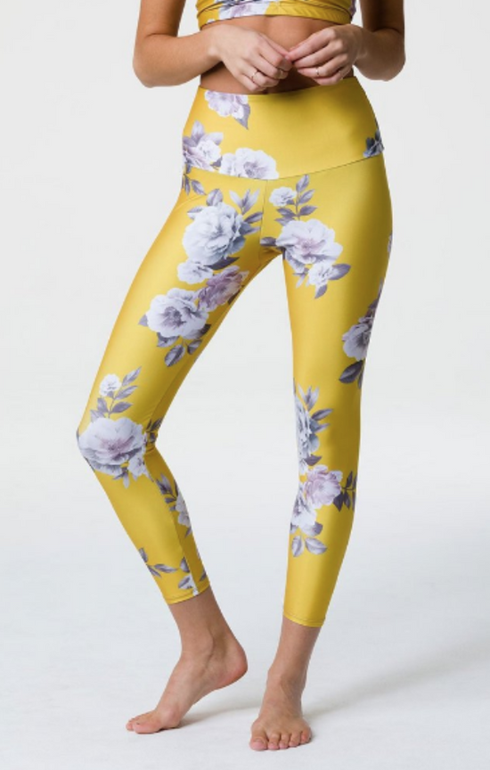 Image Title Onzie High Basic Midi Leggings - Golden Floral